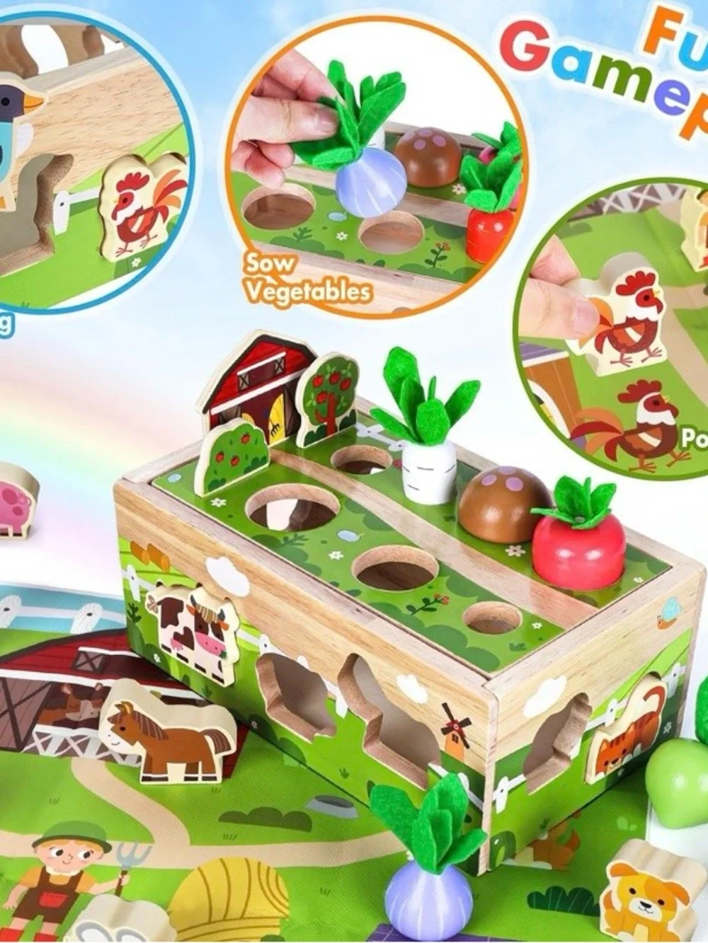 NEW - Montessori Wooden Sensory Toddler Toys: educational learning, fine motor